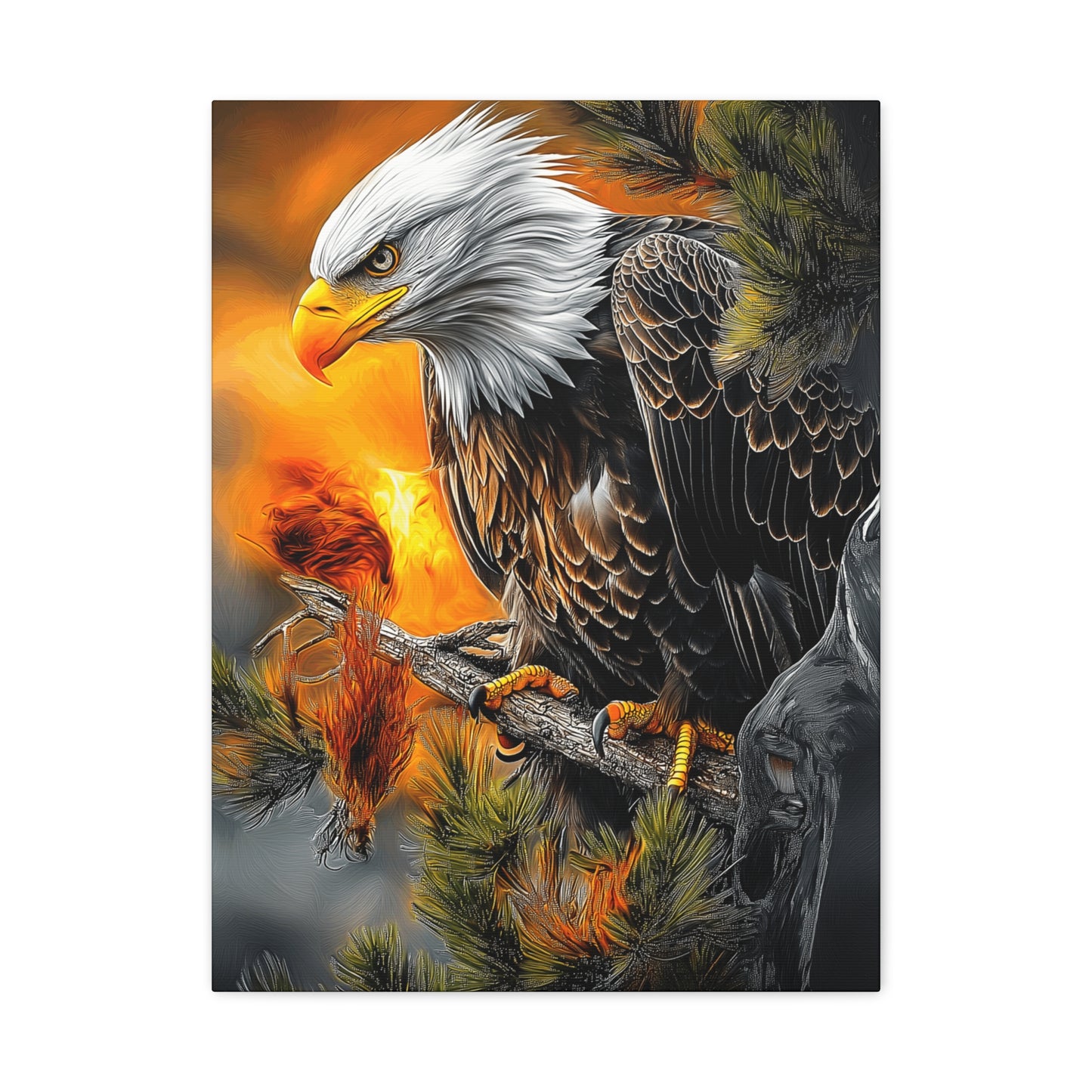 Eagle Canvas Art - Fierce Eagle Wildlife Wall Decor