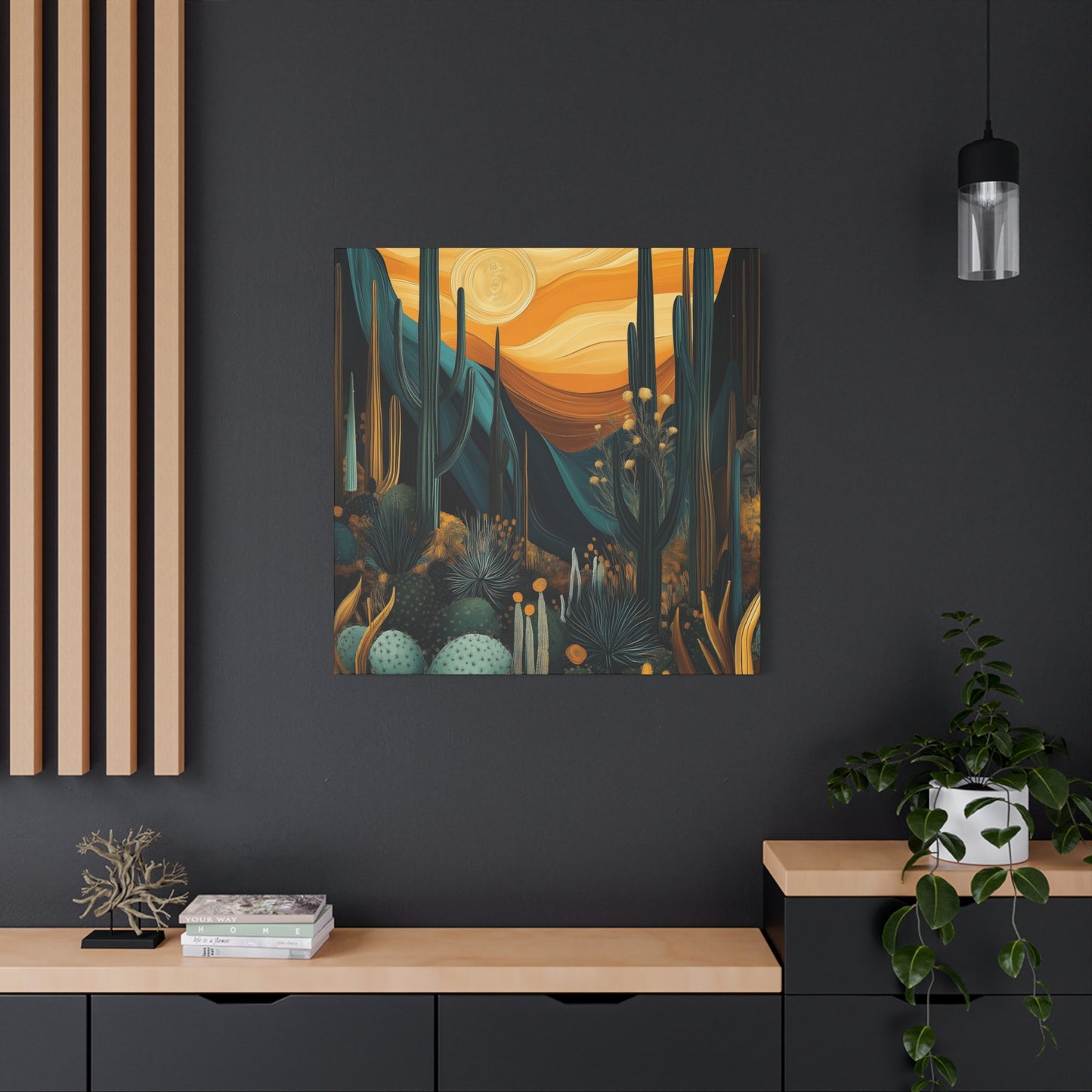 Desert Sunset Canvas Art – Stretched Wall Decor for Nature Lovers