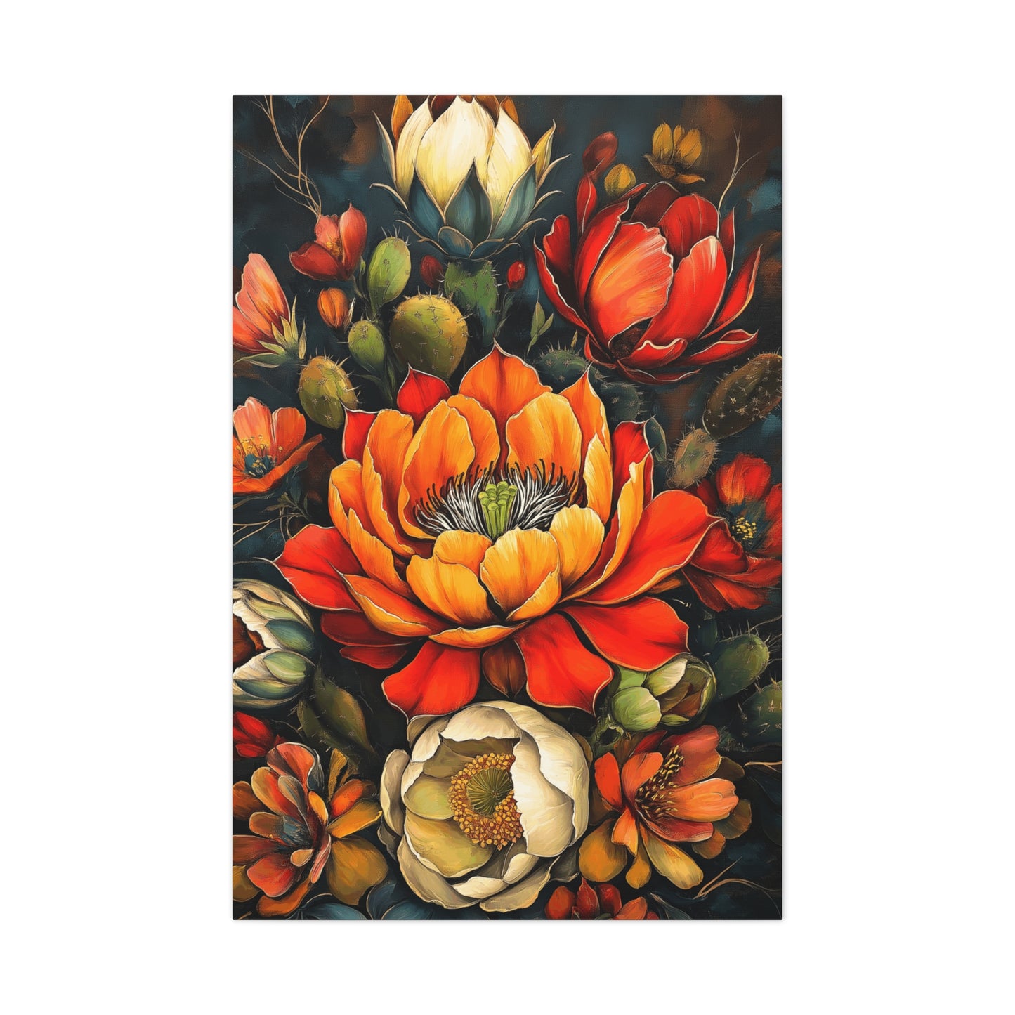 Canvas Gallery Wraps - Pastel Cactus Flowers One