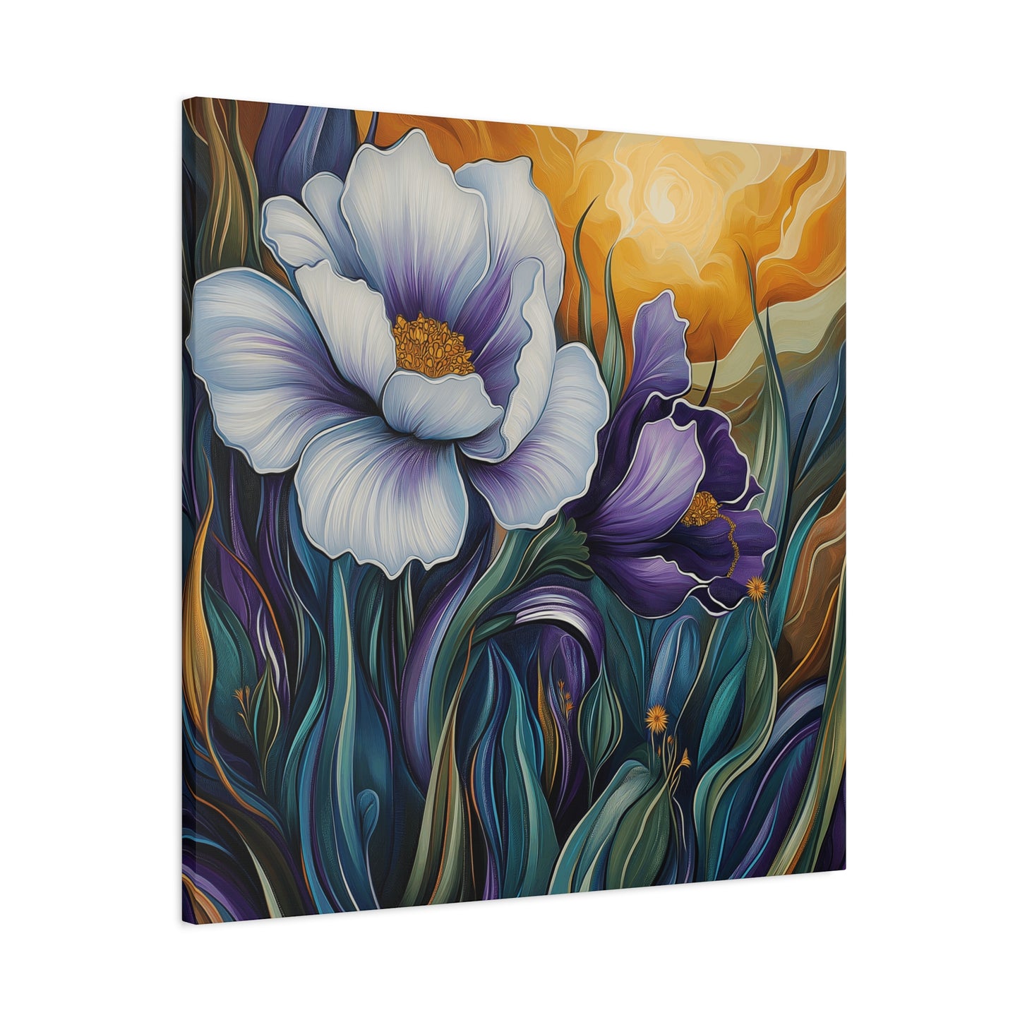 Floral Sunset Canvas Art Print - Vibrant Wall Decor