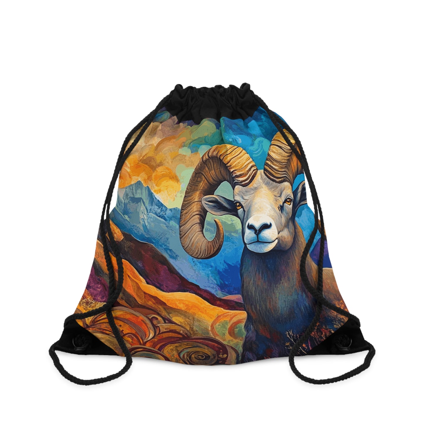 Drawstring Bag - Colorado Bighorn Sheep Wildlife Design