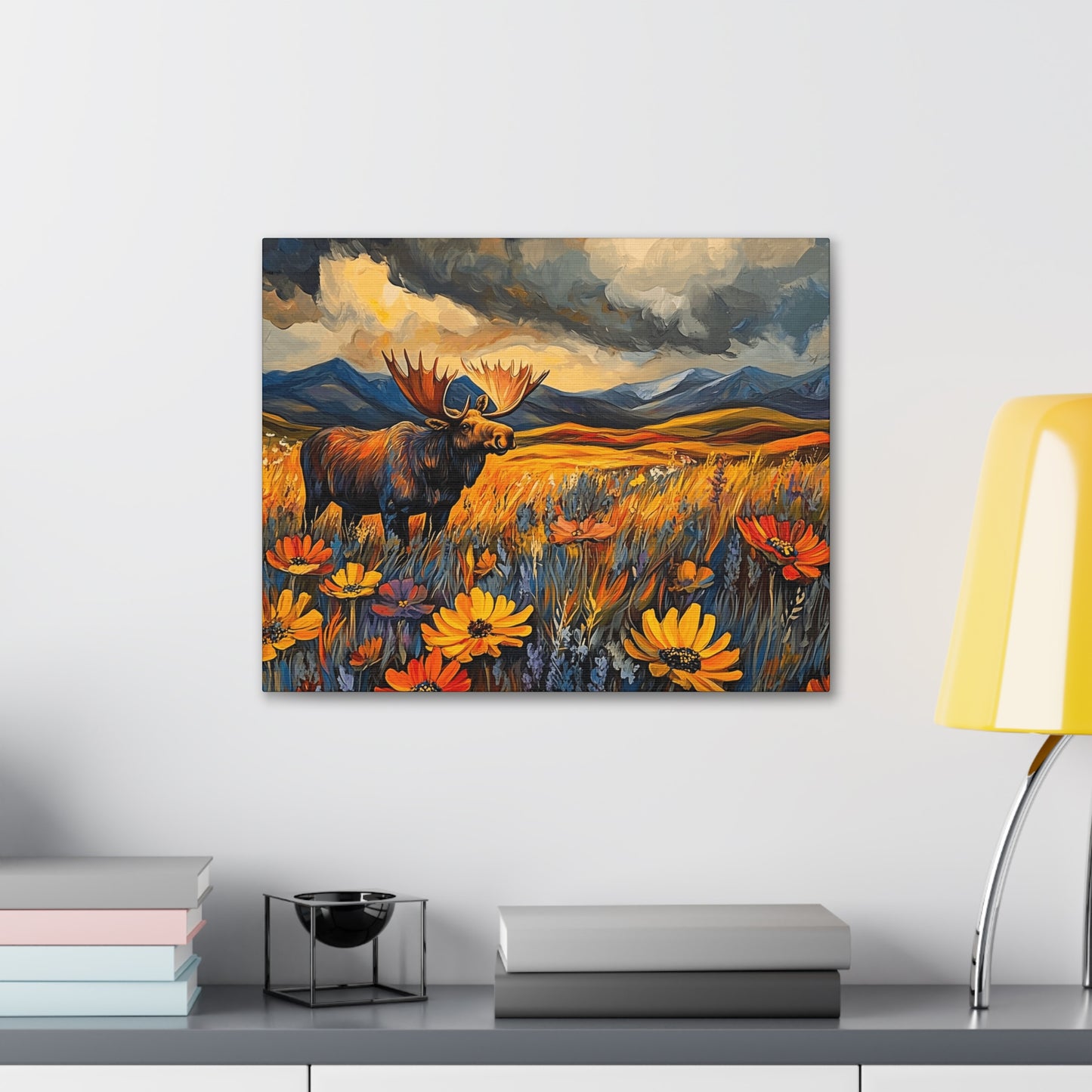 Canvas Gallery Wraps - Wild Flowers and Wild Moose Wall Art