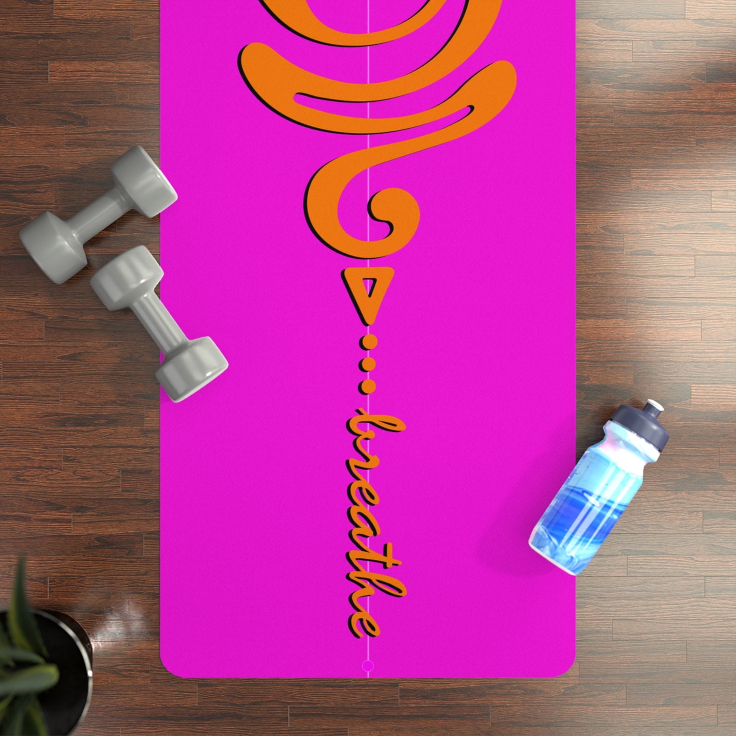 Pink & Gold B Rubber Yoga Mat