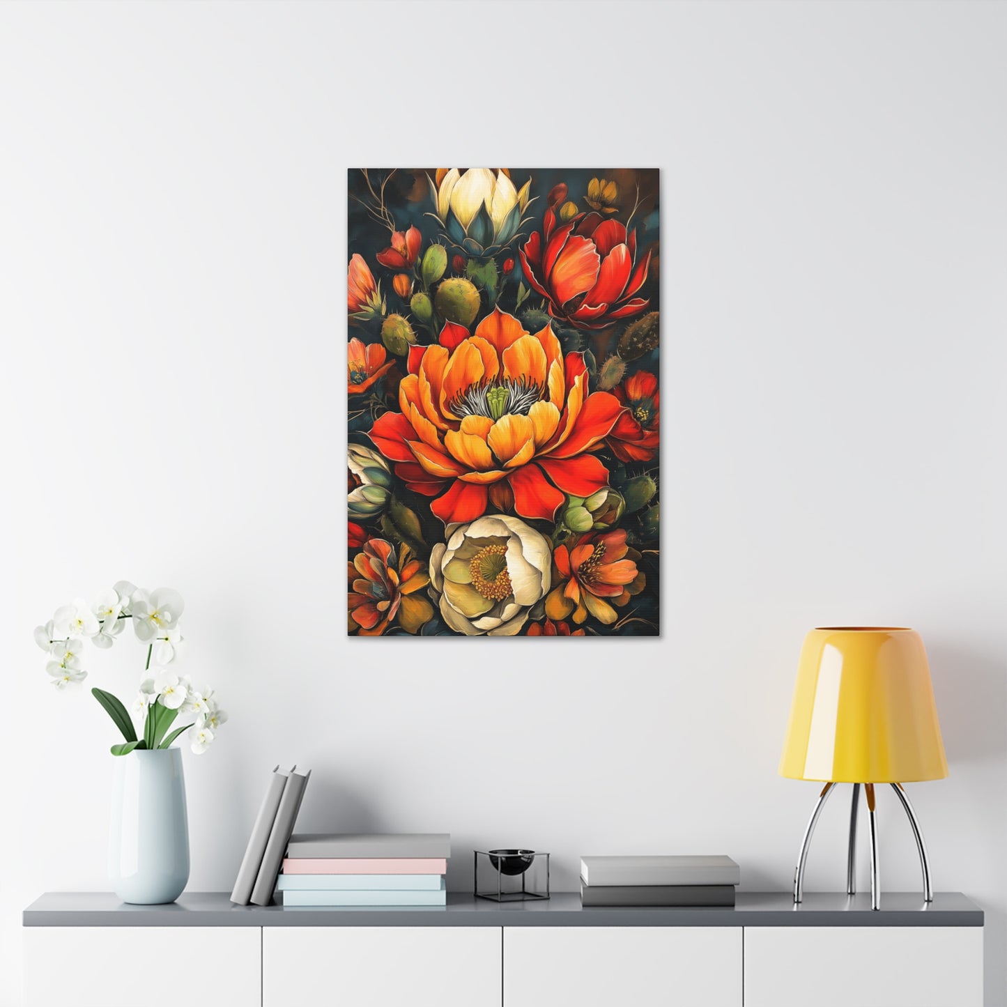 Canvas Gallery Wraps - Pastel Cactus Flowers One