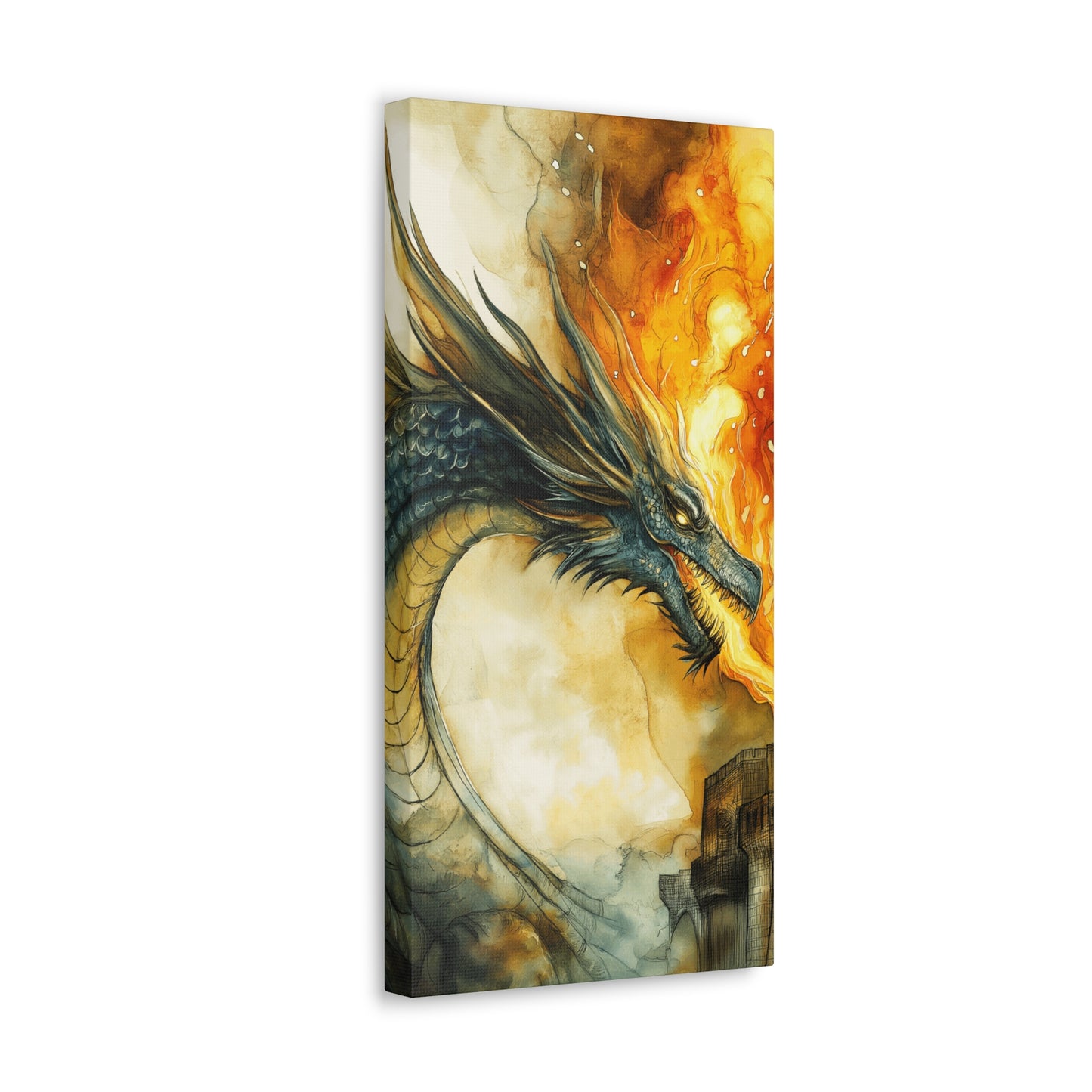 Canvas Gallery Wraps - Dragon Fire 7 Attachs Castle Wall Art Decor