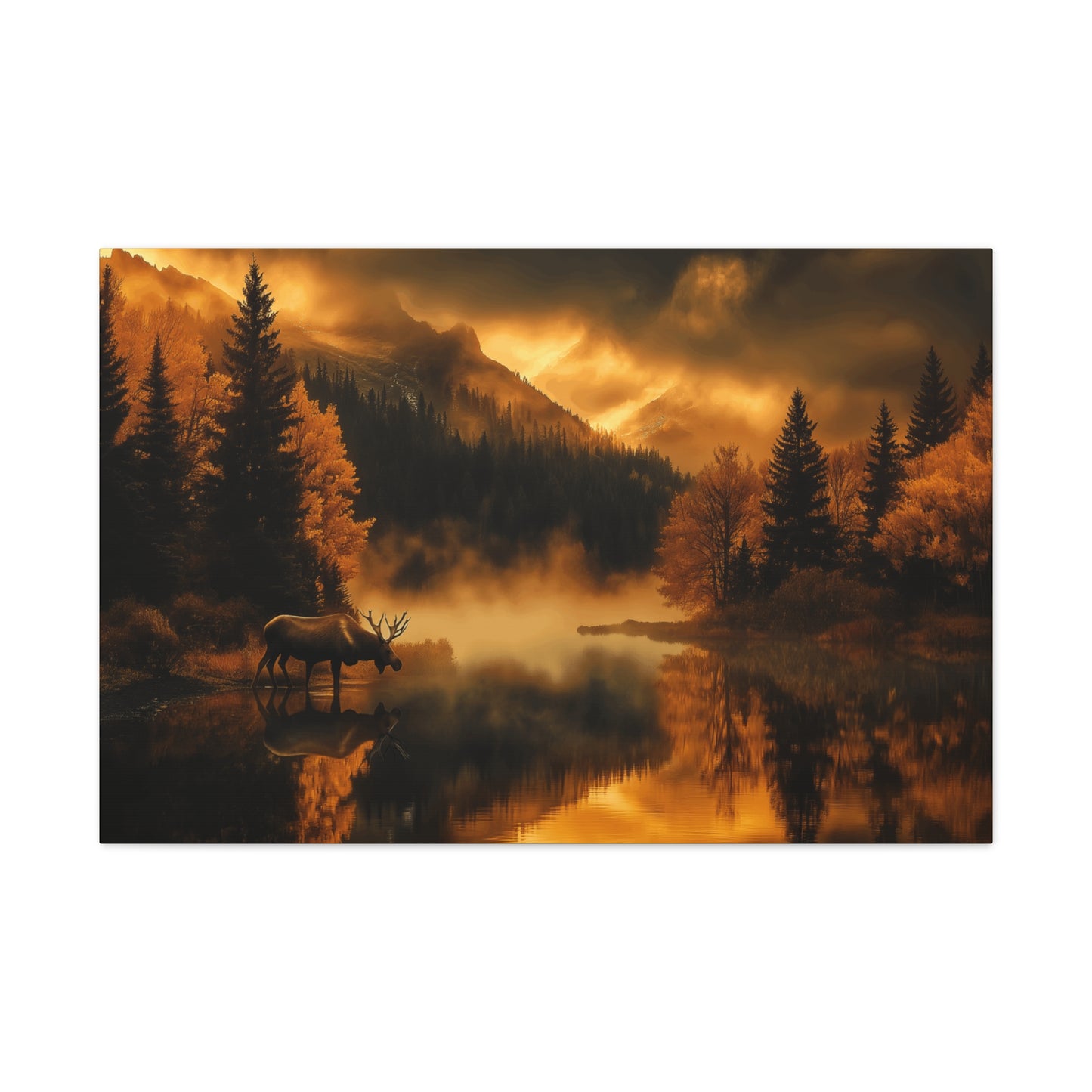 Canvas Gallery Wraps - Moose in the Rocky Mountains Wall Art Decor