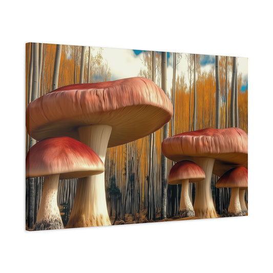 Canvas Print - Mushrooms and Trees Nature Scene