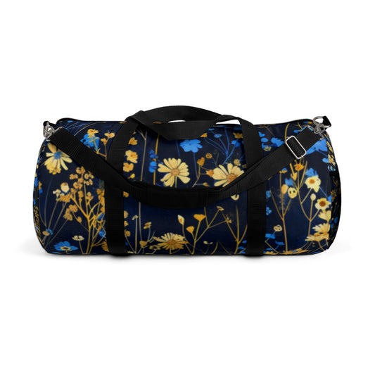 Blue & Gold Wild Flowers 2 Duffel Bag