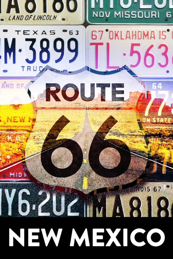 ORGANIC TOTE BAG New Mexico, Route 66, License Plates