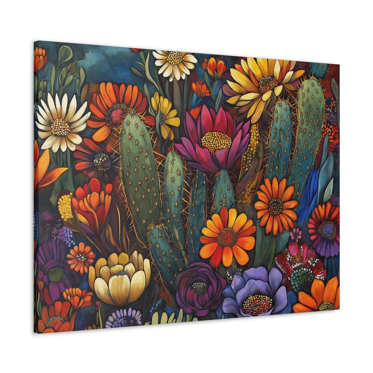 Canvas Gallery Wraps - Bold Cacti Flowers #1