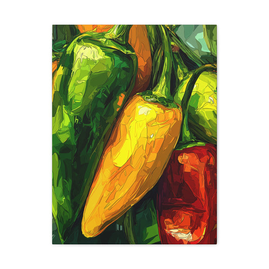 Canvas Print - Colorful Chili Peppers Design