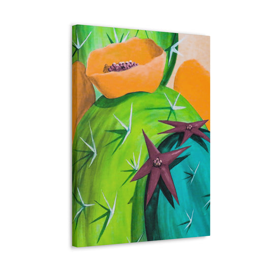 Canvas Gallery Wraps - Cactus Star Blooming Cactus Wall Art