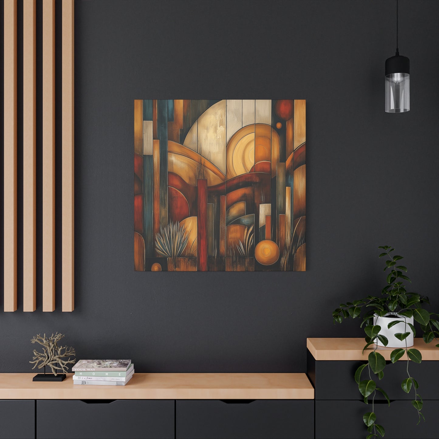 Abstract Earth Tones Canvas Art - Bohemian Wall Décor