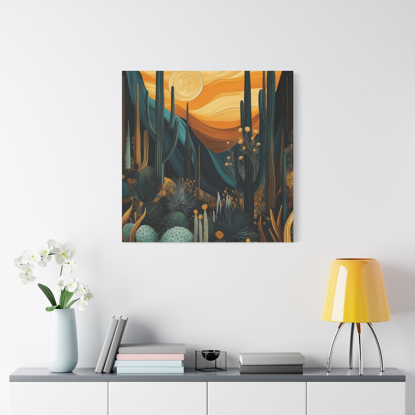 Desert Sunset Canvas Art – Stretched Wall Decor for Nature Lovers