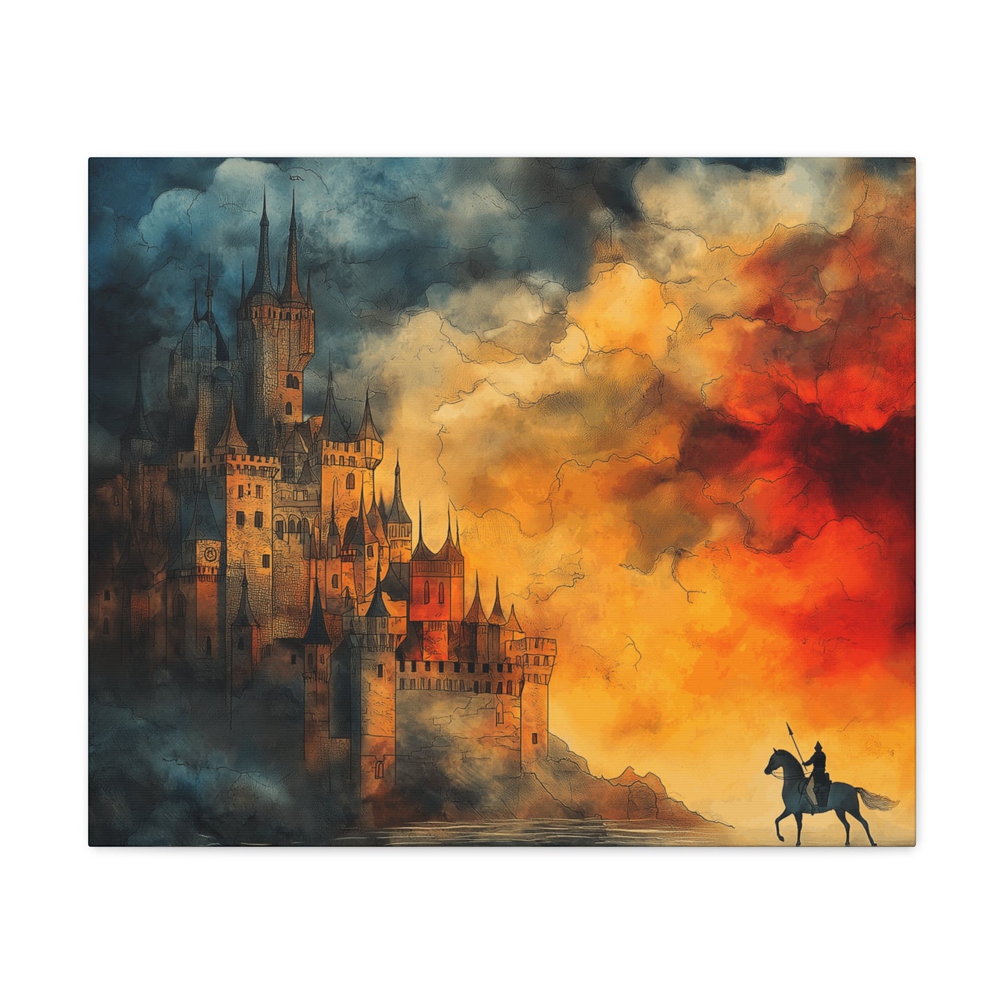 Canvas Prints Knight and Castle Wall Art