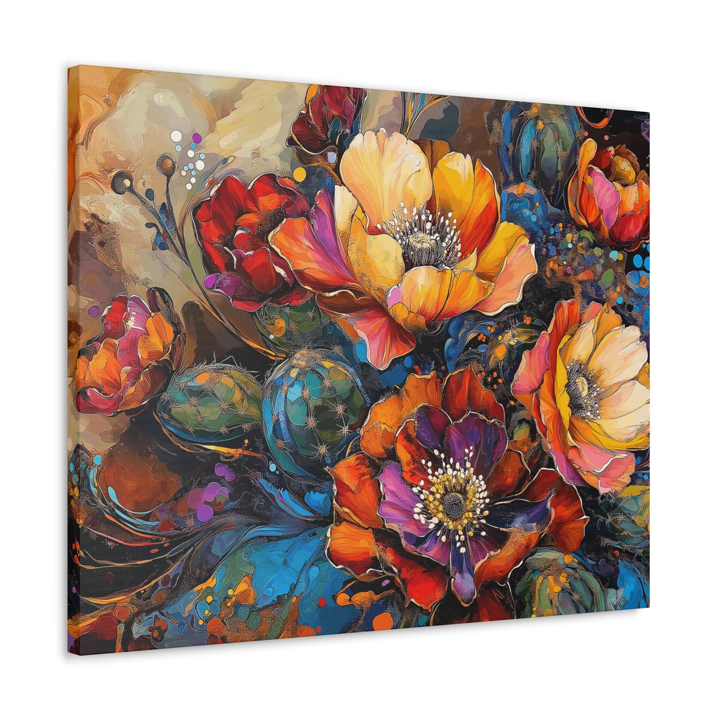 Canvas Gallery Wraps - Cacti Flowers Bold #2