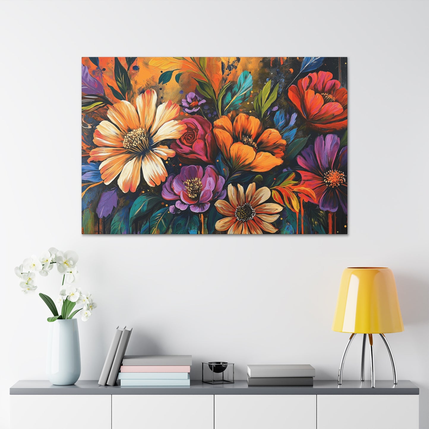 Canvas Gallery Wraps - Cacti Flowers in Bloom Wall Art