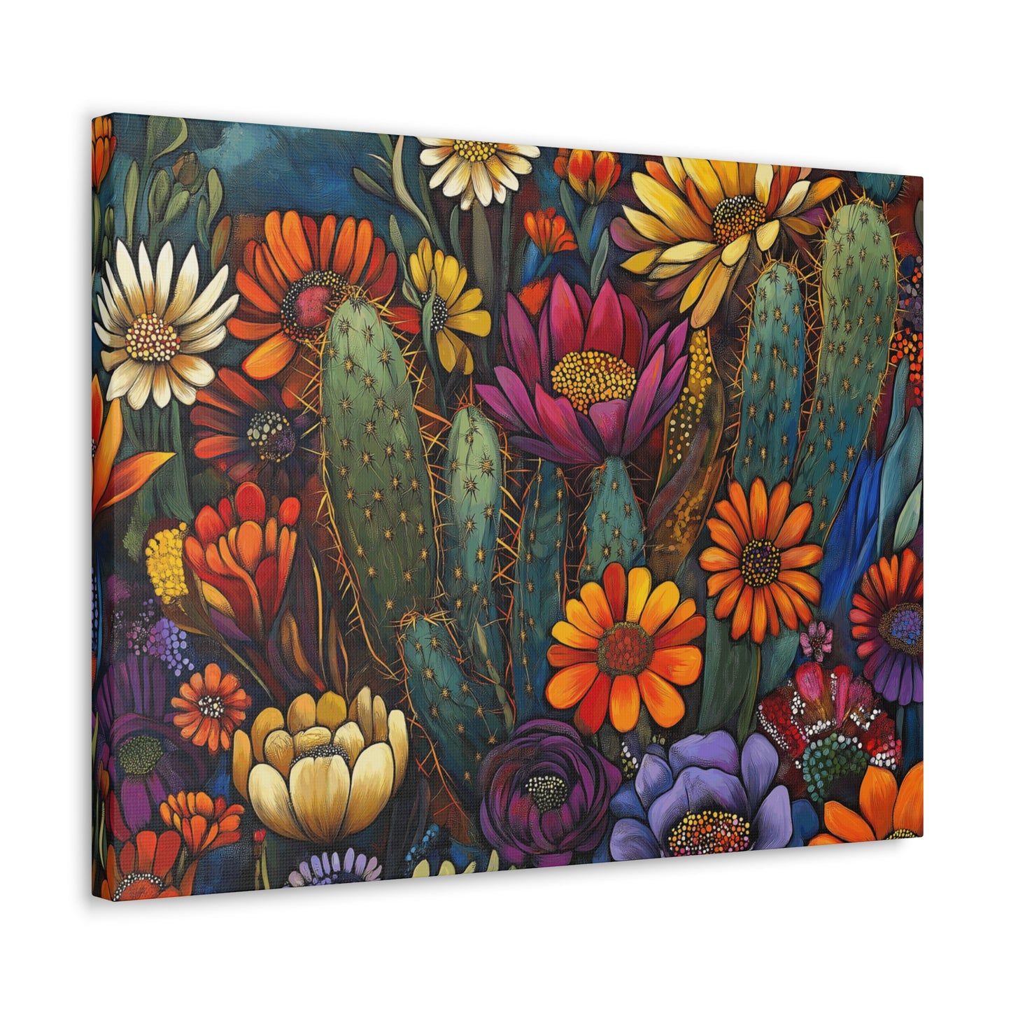 Canvas Gallery Wraps - Bold Cacti Flowers #1