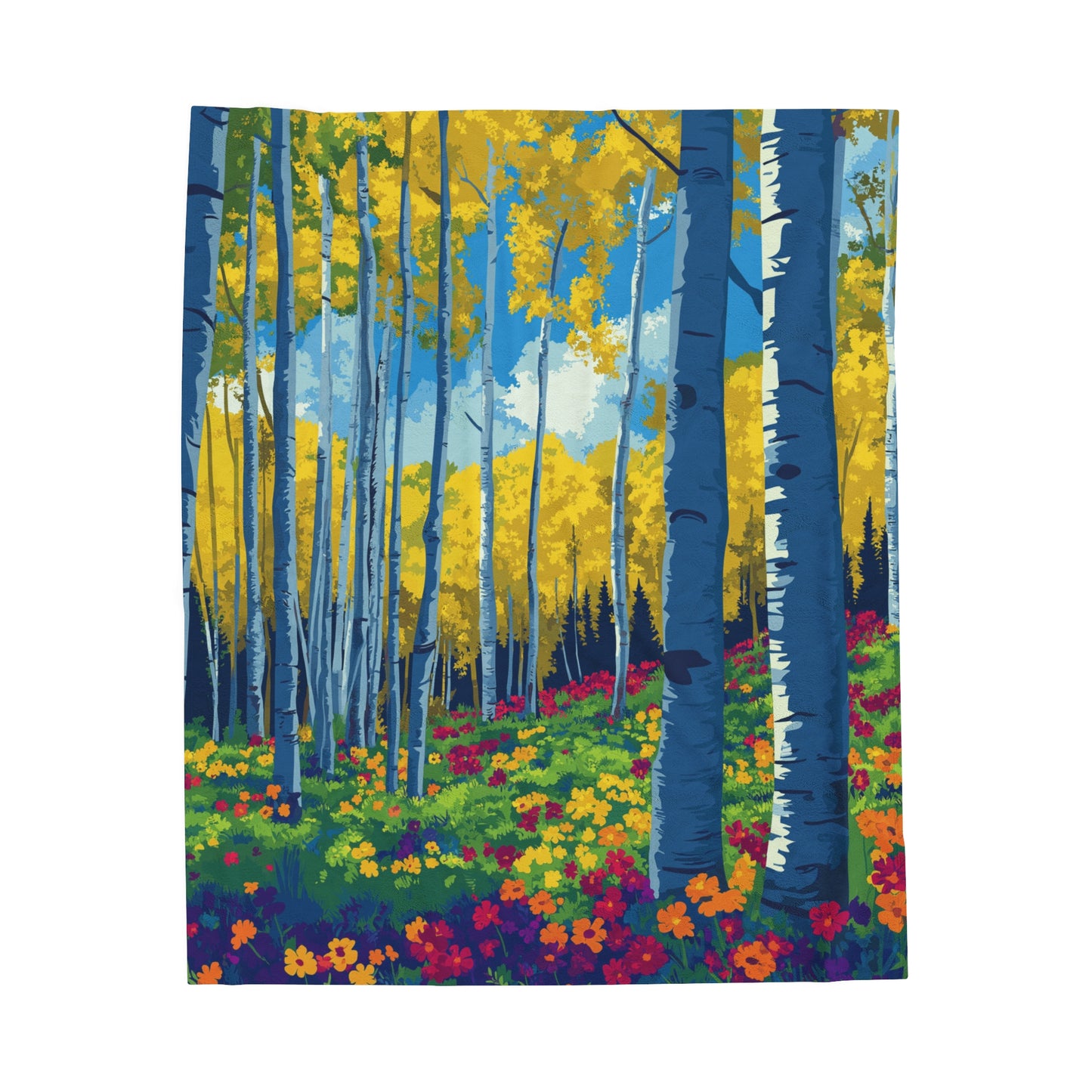 Velveteen Plush Blanket - Colorado Aspens Design