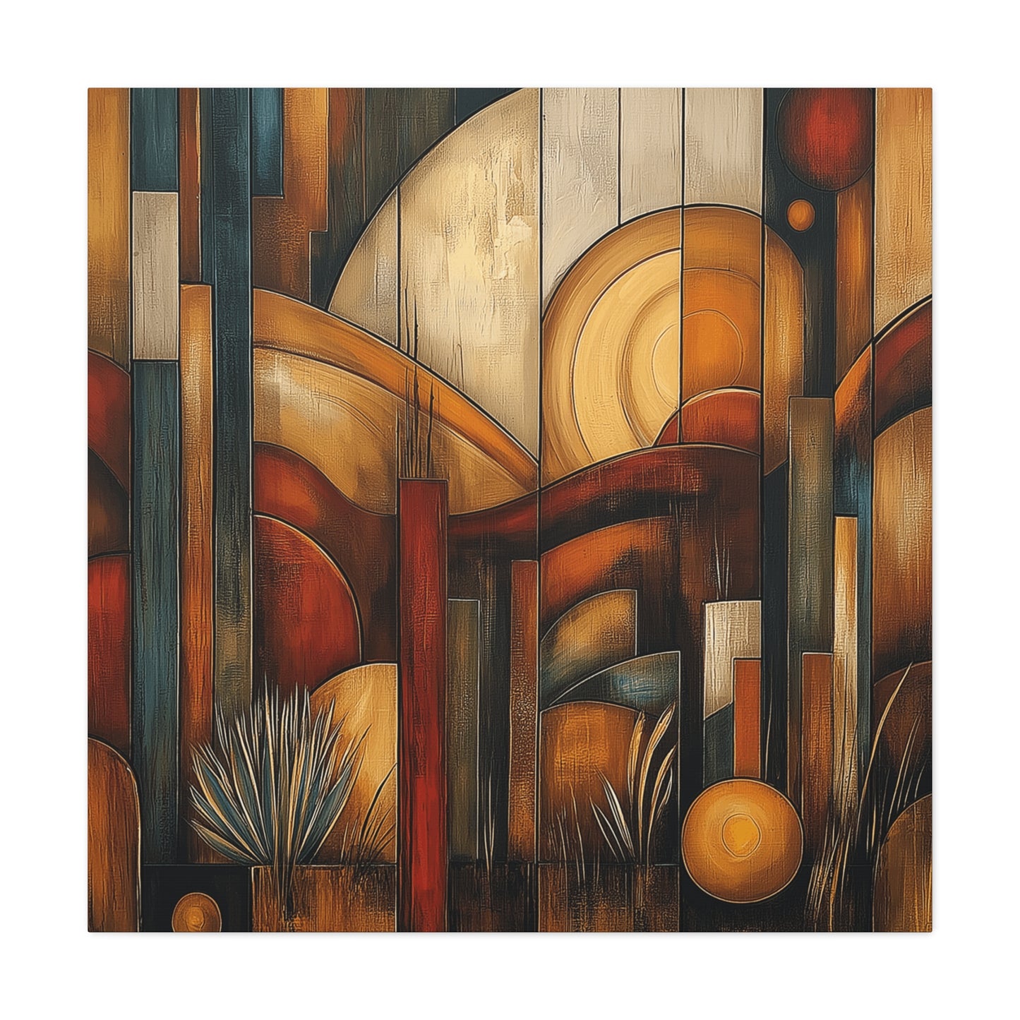 Abstract Earth Tones Canvas Art - Bohemian Wall Décor