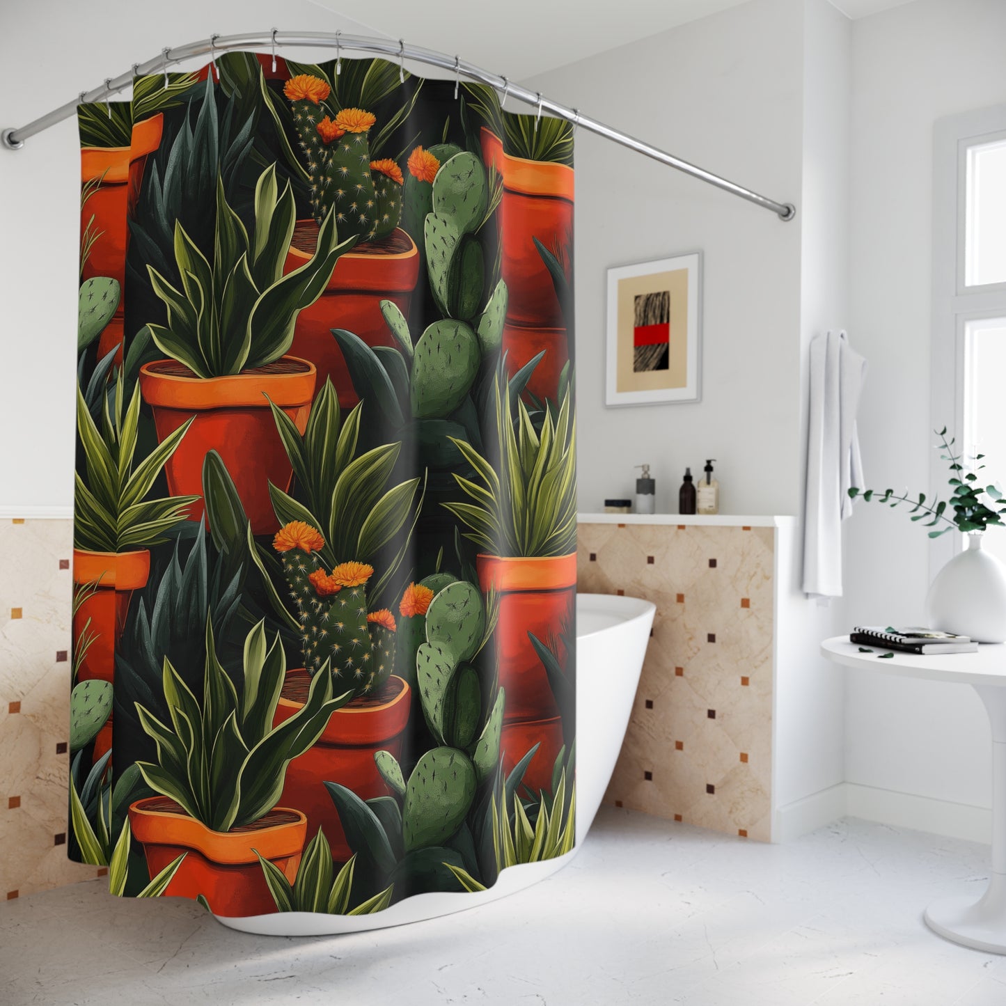 Shower Curtains - Cacti Garden #1