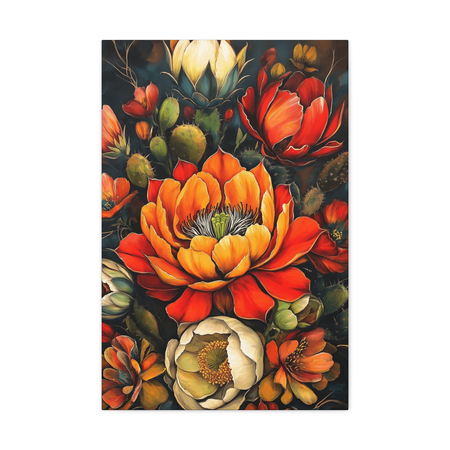 Canvas Gallery Wraps - Pastel Cactus Flowers One