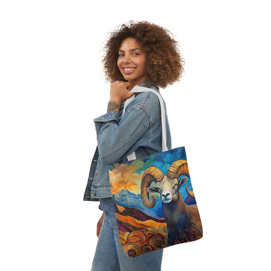 Tote Bag - Colorful Bighorn Sheep in Colorado Mountains