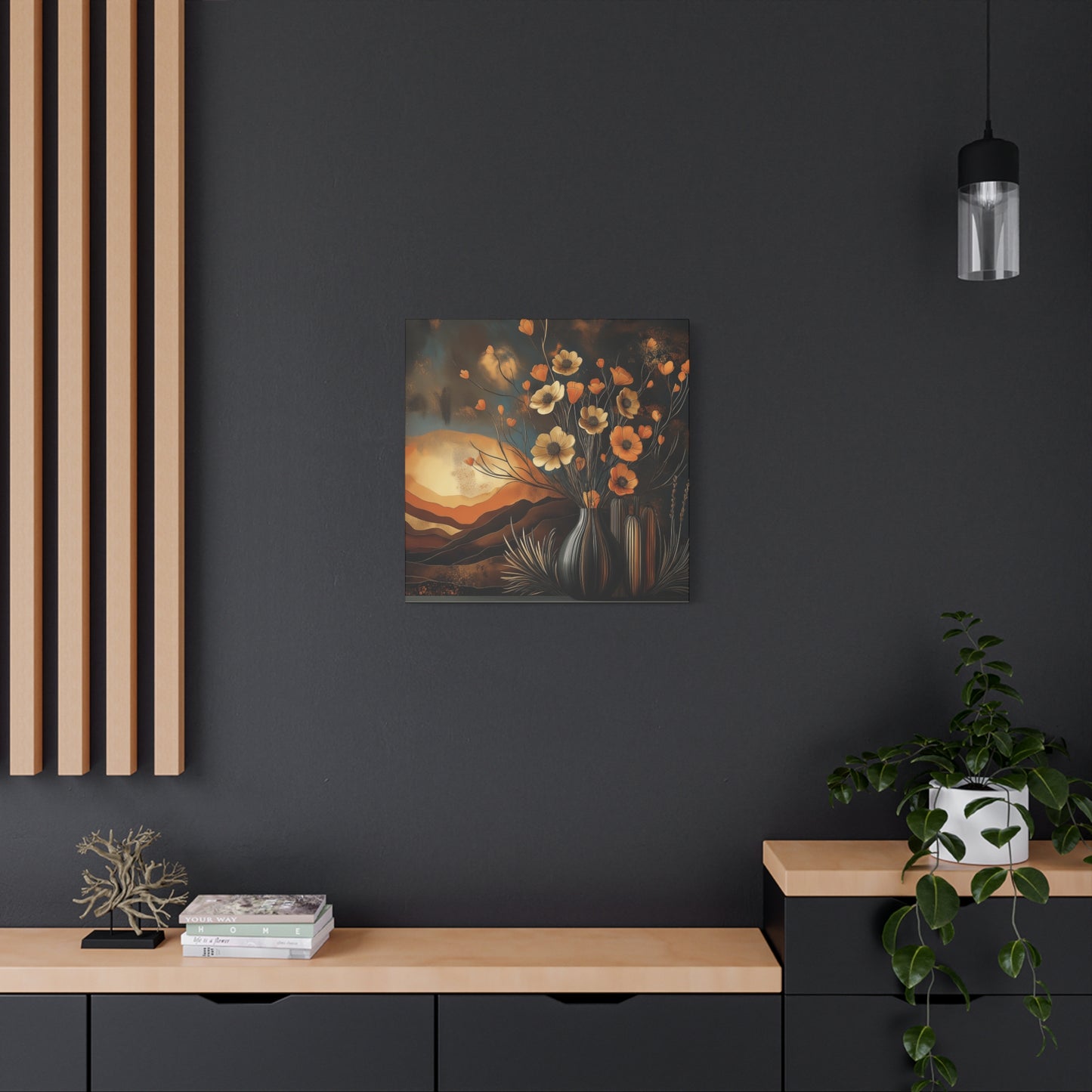 Floral Sunset Canvas Art - Bohemian Wall Décor