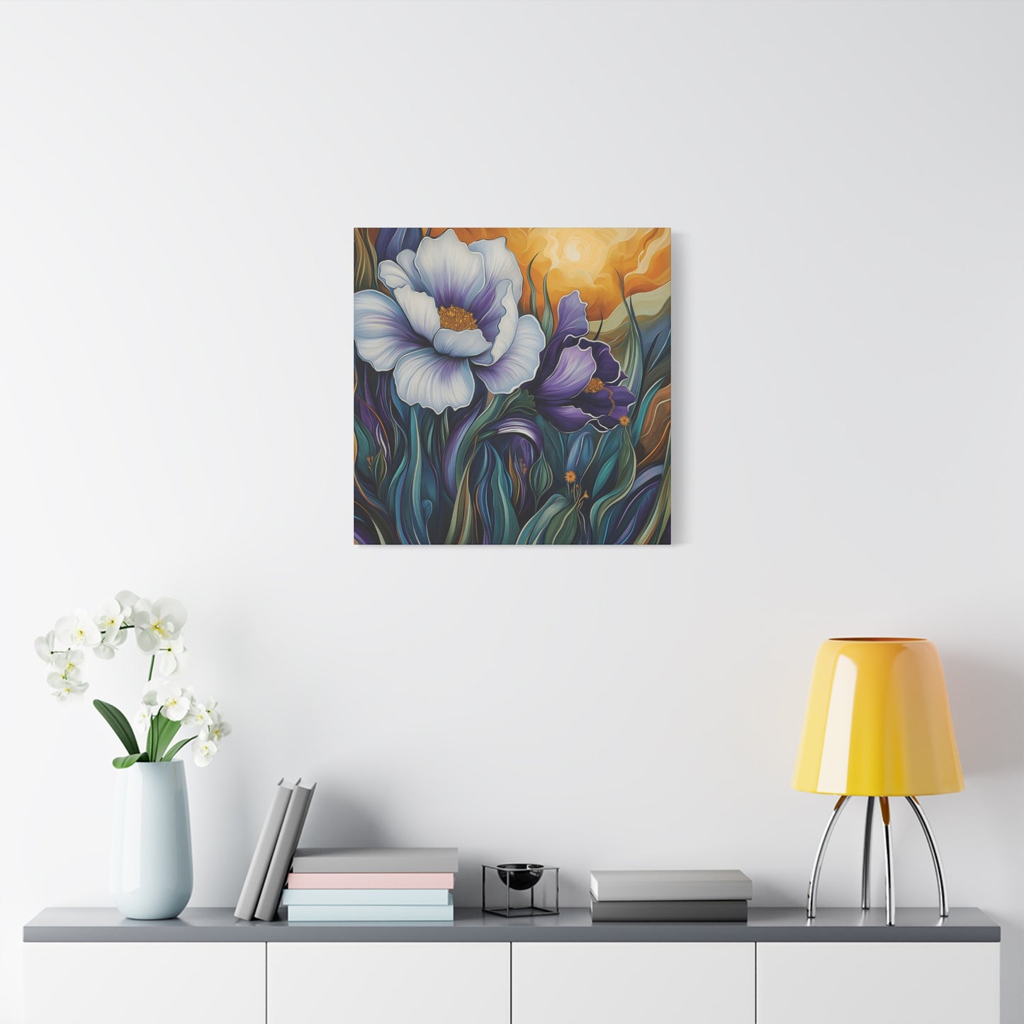 Floral Sunset Canvas Art Print - Vibrant Wall Decor