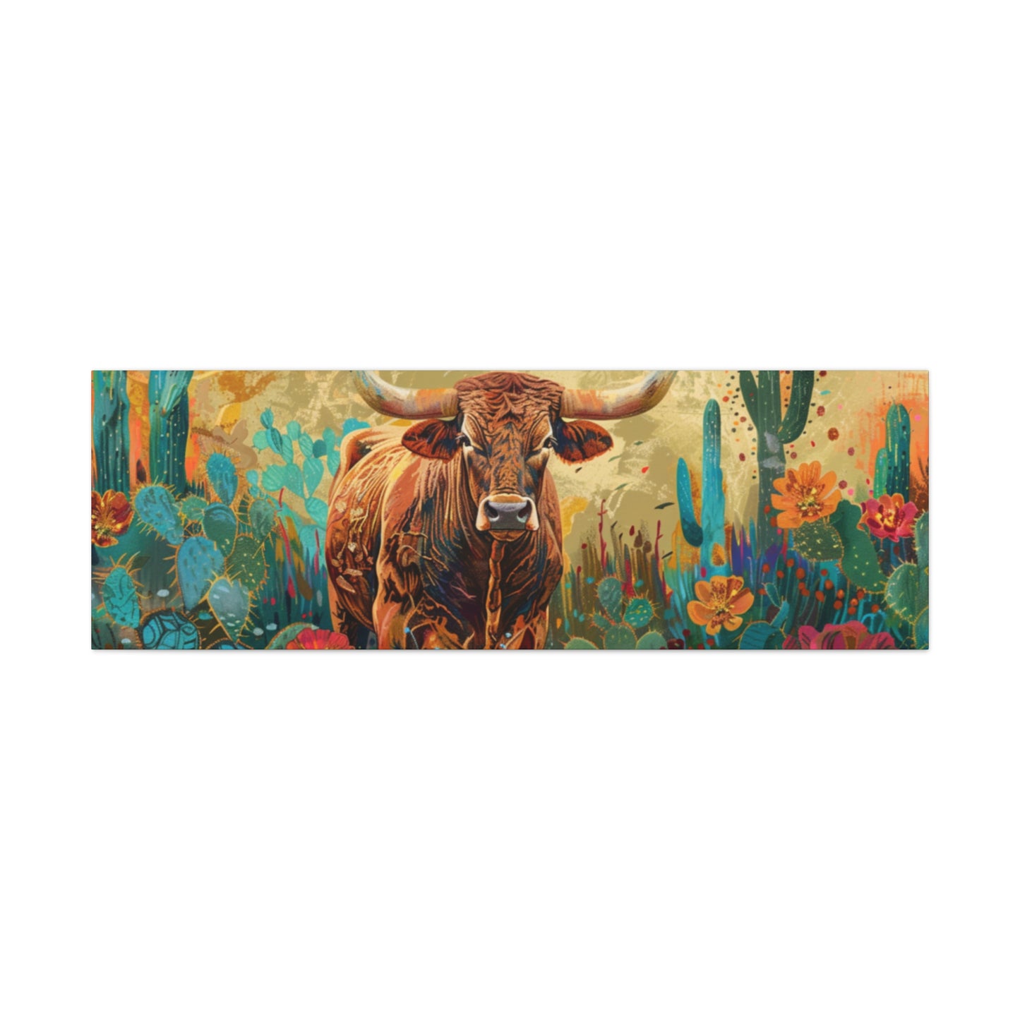 Long Horn Bull v14a Canvas Gallery Wraps