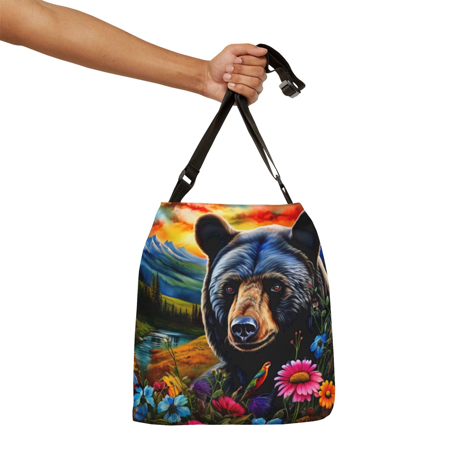 Black Bear Adjustable Tote Bag