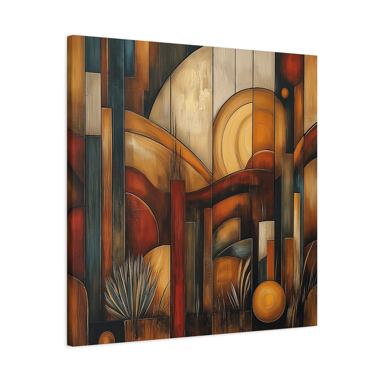 Abstract Earth Tones Canvas Art - Bohemian Wall Décor