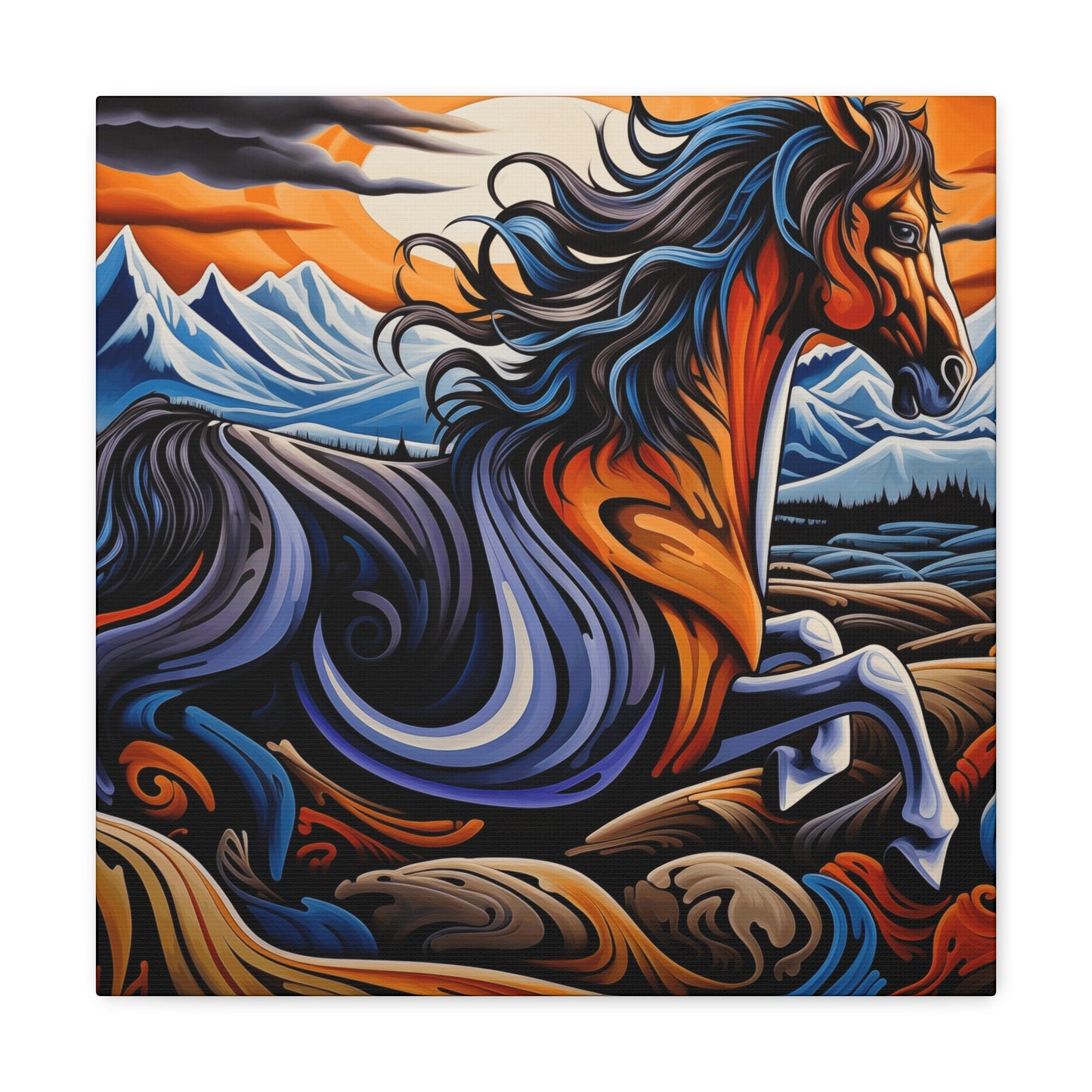 Canvas Gallery Wraps - Colorful Wild Bronco