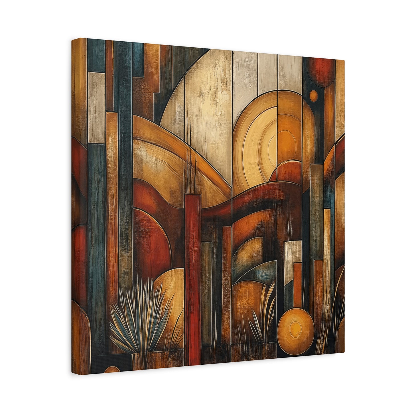 Abstract Earth Tones Canvas Art - Bohemian Wall Décor