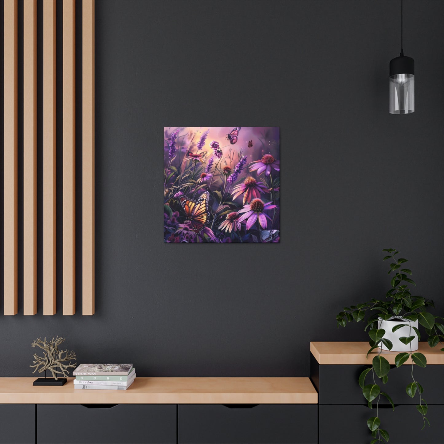 Butterfly Flowers Canvas Gallery Wraps