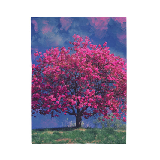 Plush Blanket - Amazing Crab Apple Blooming Design