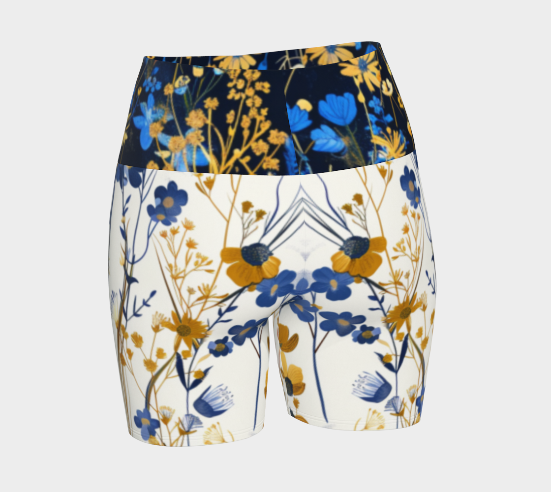 Blue and Gold Yoga Shorts