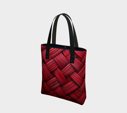 Red Weave A Tote Bag