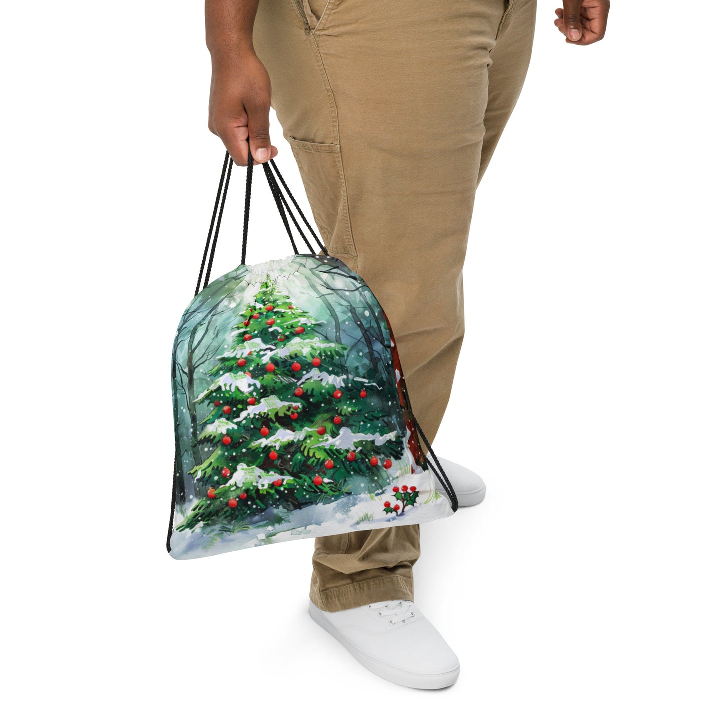 Christmas Tree G Drawstring bag