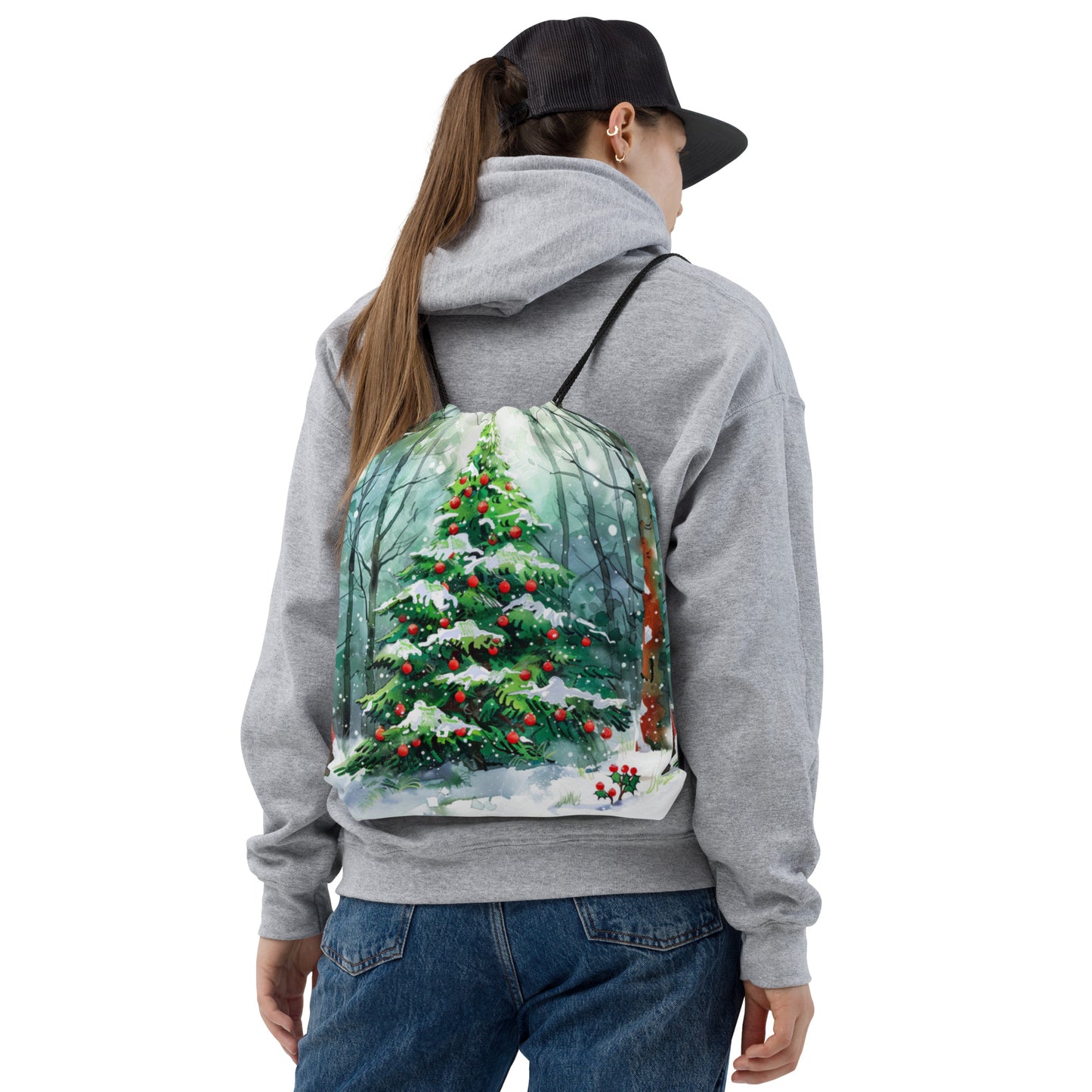 Christmas Tree G Drawstring bag