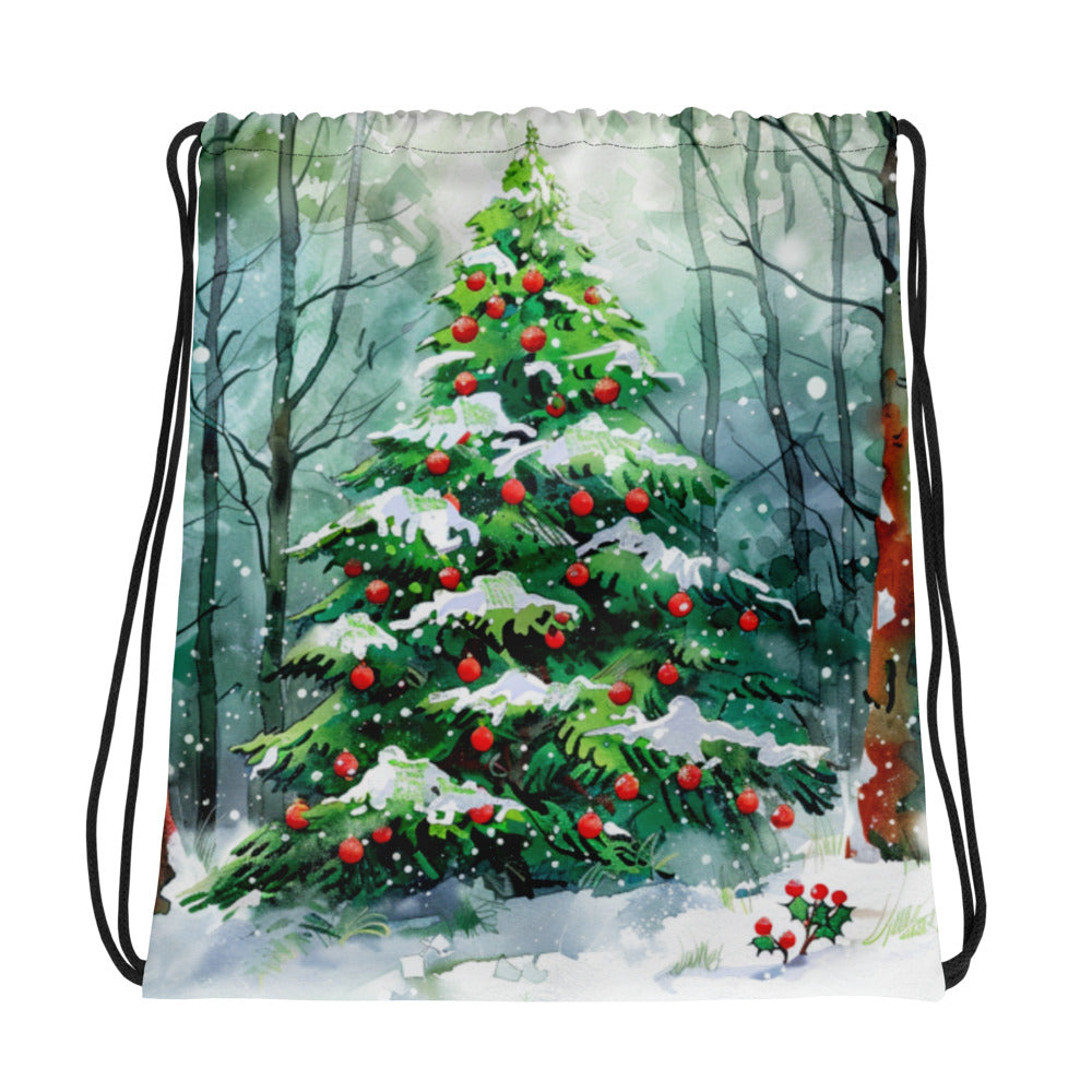 Christmas Tree G Drawstring bag