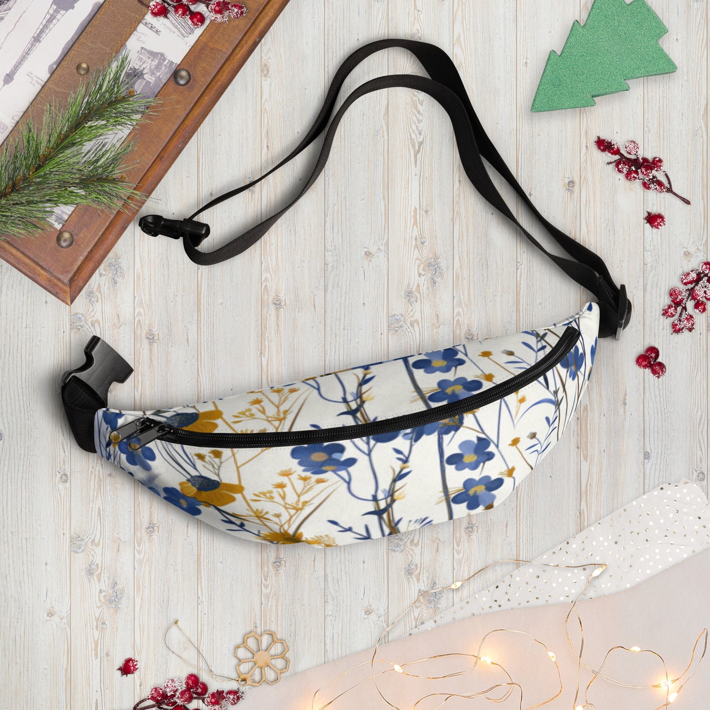 Blue Wild Flowers Fanny Pack