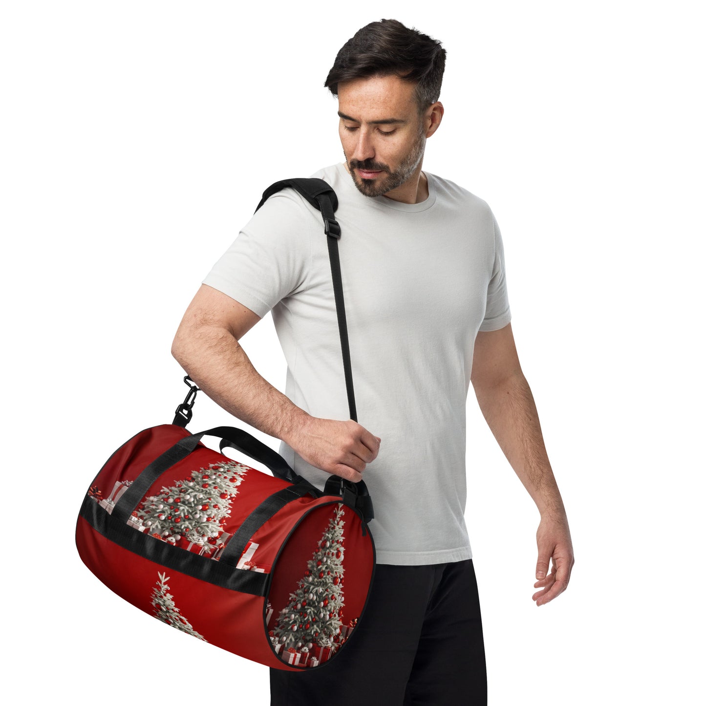 Christmas Red All-over print gym bag