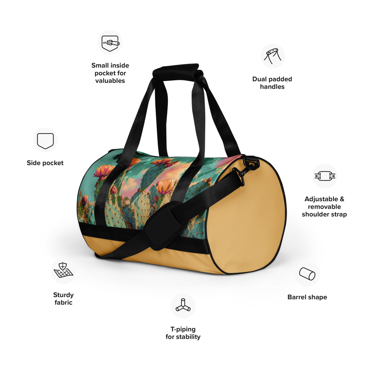 Prickly Pear Cactus gym bag