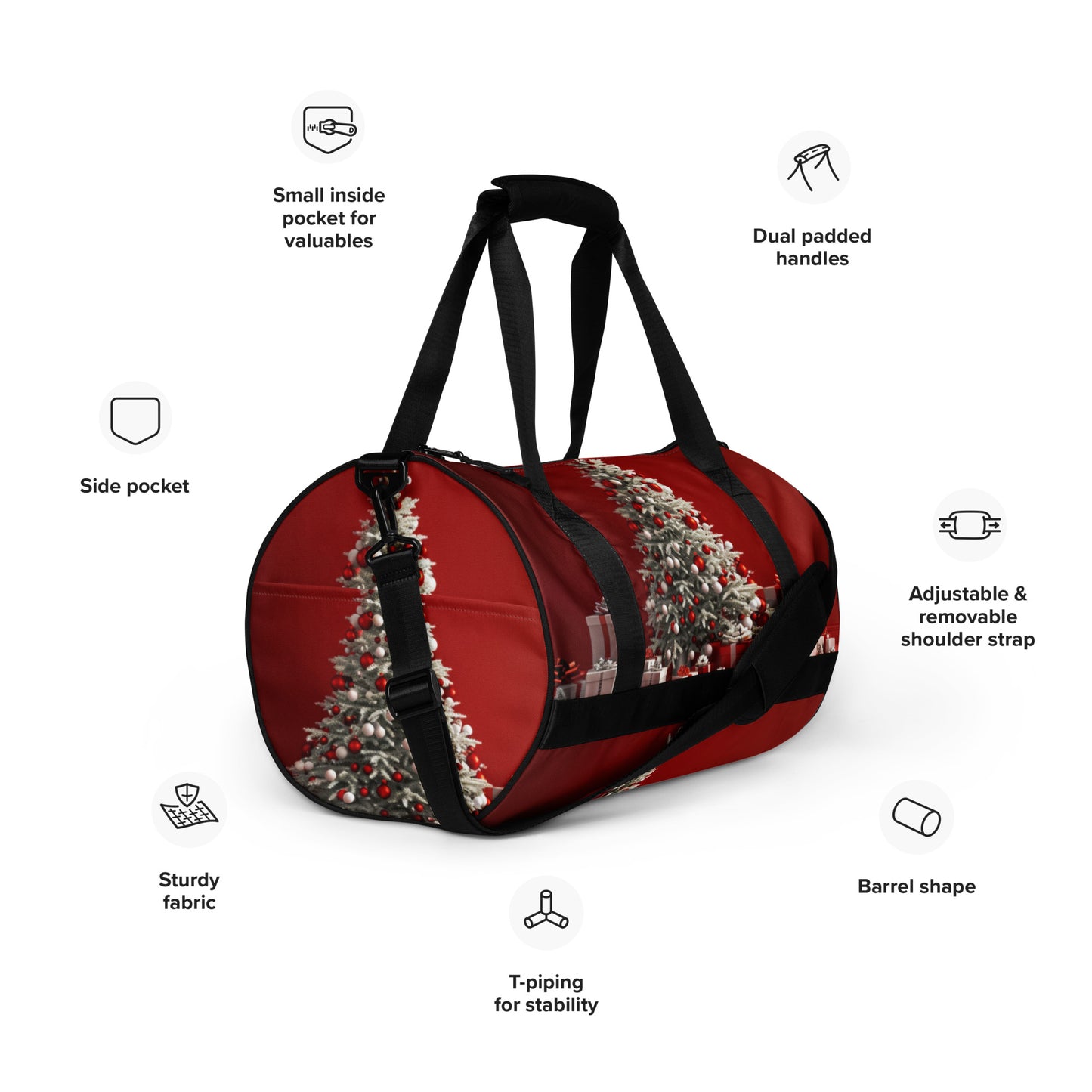 Christmas Red All-over print gym bag