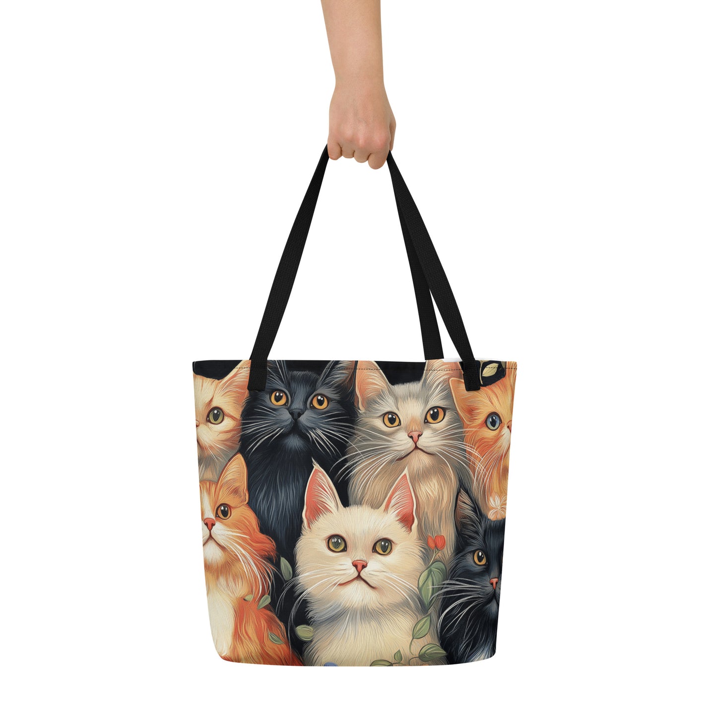 Cats B Large Tote Bag