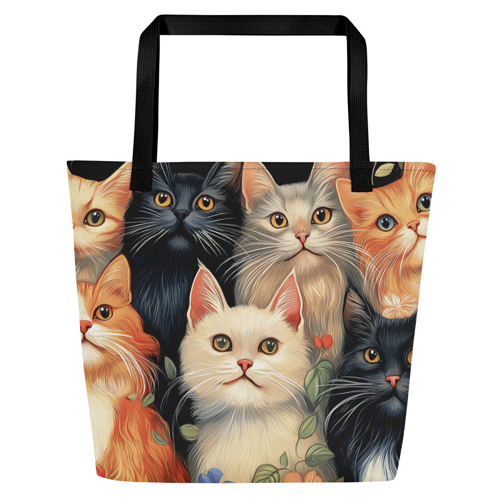 Cats B Large Tote Bag