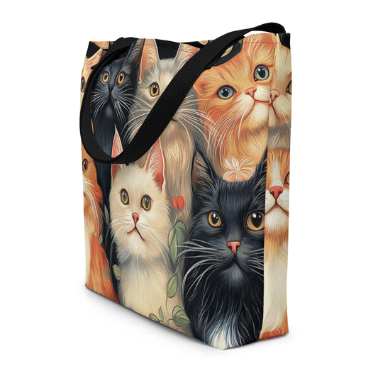 Cats B Large Tote Bag