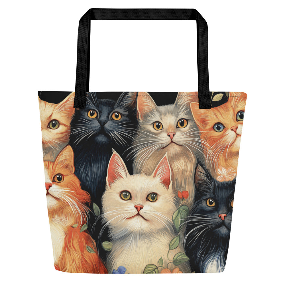 Cats B Large Tote Bag