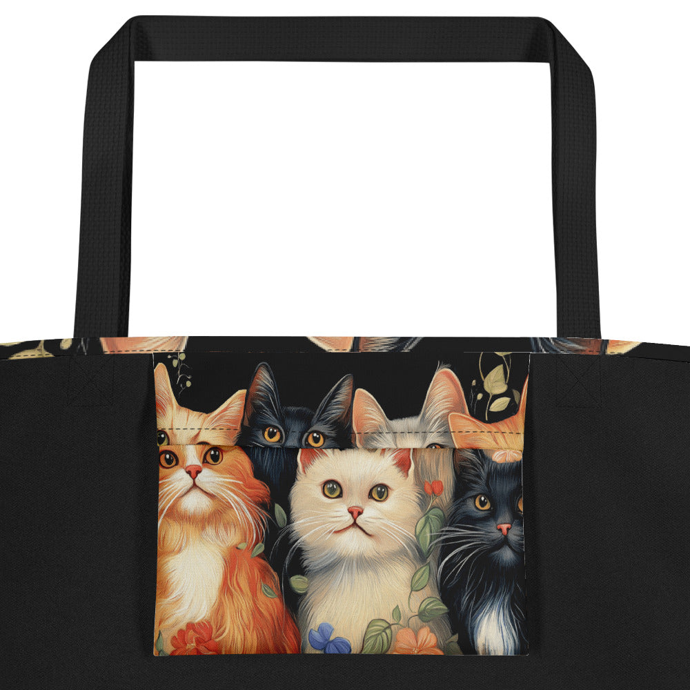 Cats B Large Tote Bag